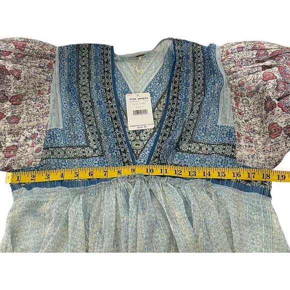 Free People Bohemian Aliyah Printed Long Sleeve Sheer Tunic Top (S) - Picture 11 of 16